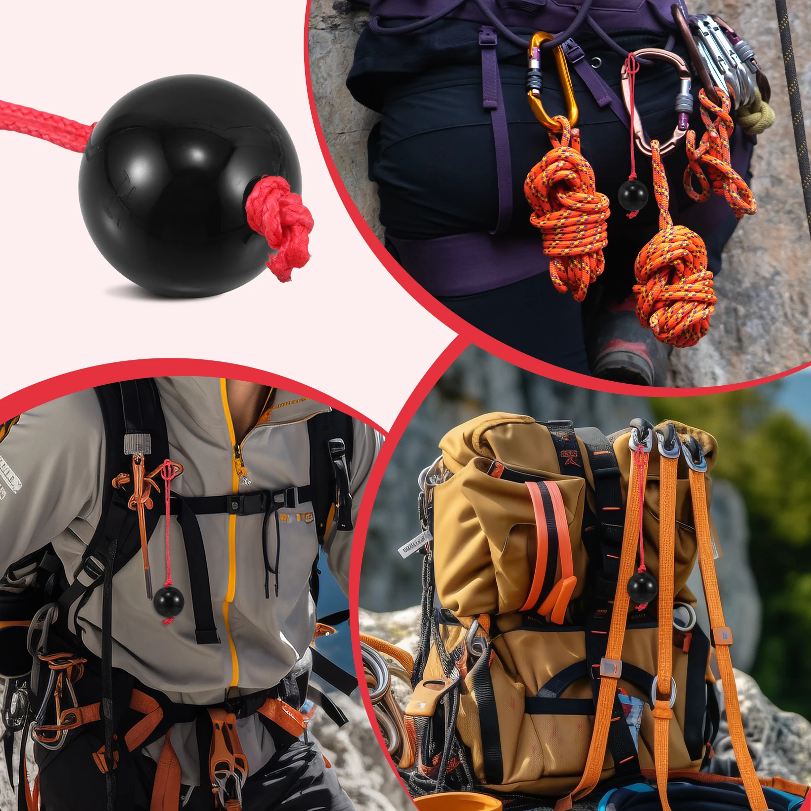 

1PC Tree Climbing Ball Durable Safety Gear Staff High Rope Ascender Versatile Design Outdoor Activities