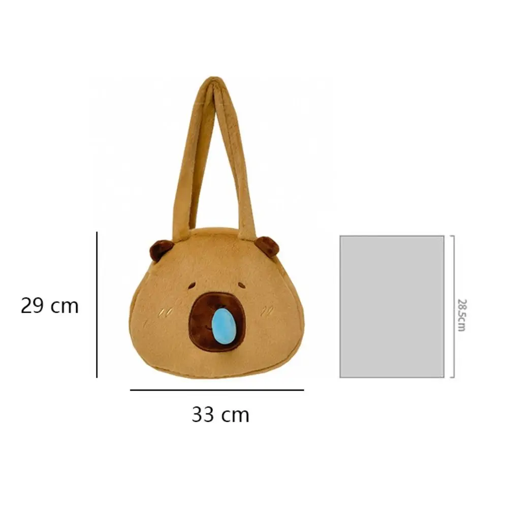 Nieuwe Cartoon Capybara Pluche Tas Opslag Grote Capaciteit Crossbody Tas Bruine Schoudertas
