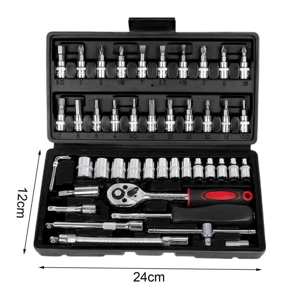 Outdoor Cycling Labor-Saving Ratchet Screwdriver Set Combination Hardware Magnetic Screw Driver Kit Bits With 45 Adjustment Tool