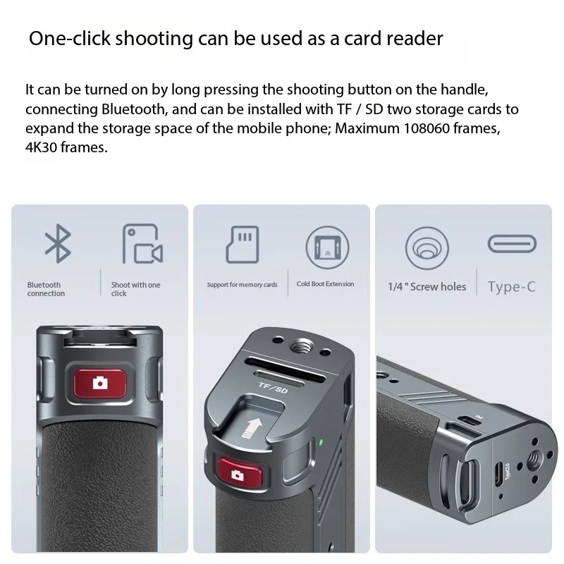 ملحقات كاميرا بمقبض واحد من Leaplight لهاتف iphone 15PRO/16PRO MAX لفيديو VLOG Selfie قابل للتوسيع مع ميكروفون