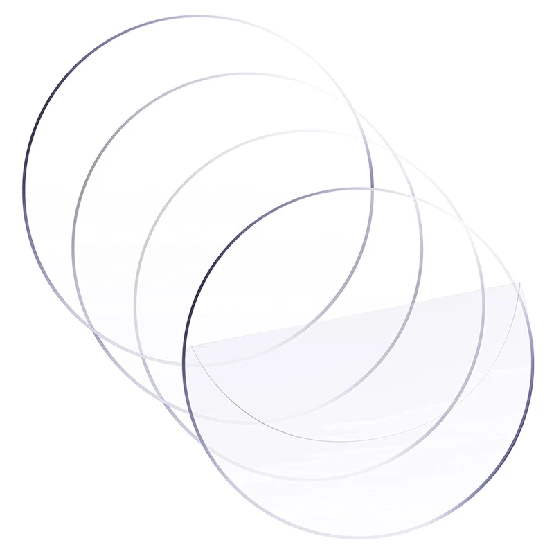 30 pcs Acrylic Circle Cast Plexglass Board Transparent 1mm Thick with Protective Paper for Signs Frame DIY Art Projects 594C