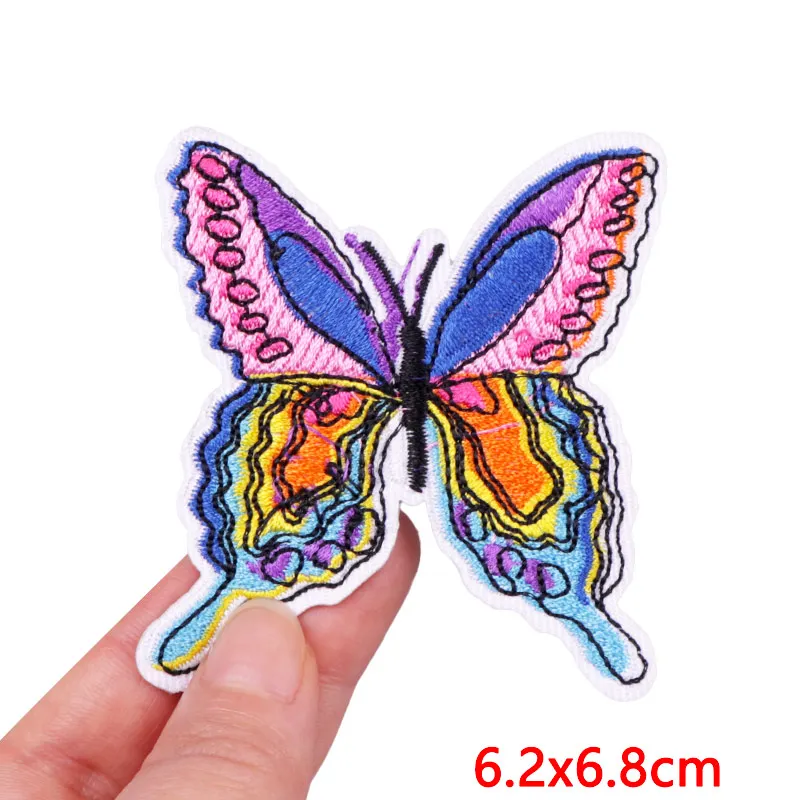 Cartoon Embroidery Patch Butterfly/Flower/Car Patch Iron On Patches For Clothing thermoadhesive Patches On Clothes Jacket Badges