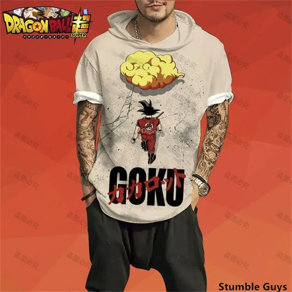 T-shirt da uomo t-shirt con cappuccio da uomo Y2k Dragon Ball Z abbigliamento da uomo Vegeta Streetwear oversize top Trend elementi essenziali di alta qualità