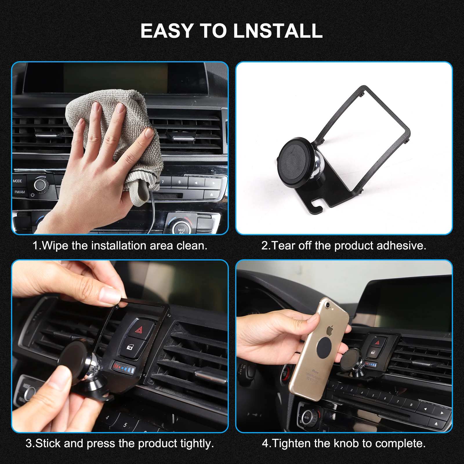 

For BMW 1 2 3 4 Series F20 F21 F23 F30 F31 F32 F33 F34 F35 F36 2013-2019 Phone Holder Car Air Vent Outlet Mount Accessories
