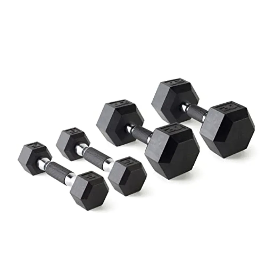 

CAP 50 lbs Coated Dumbbell Set Multiple Styles Gym Equipment Black Durable Coating for Long-Lasting Use