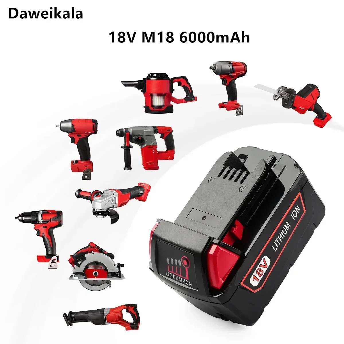 

For Milwaukee M18 Battery 18V 12.0Ah 9.0Ah Replacement Lithium Battery for Milwaukee M18 48-11-1815 48-11-1850 2604-22 Battery