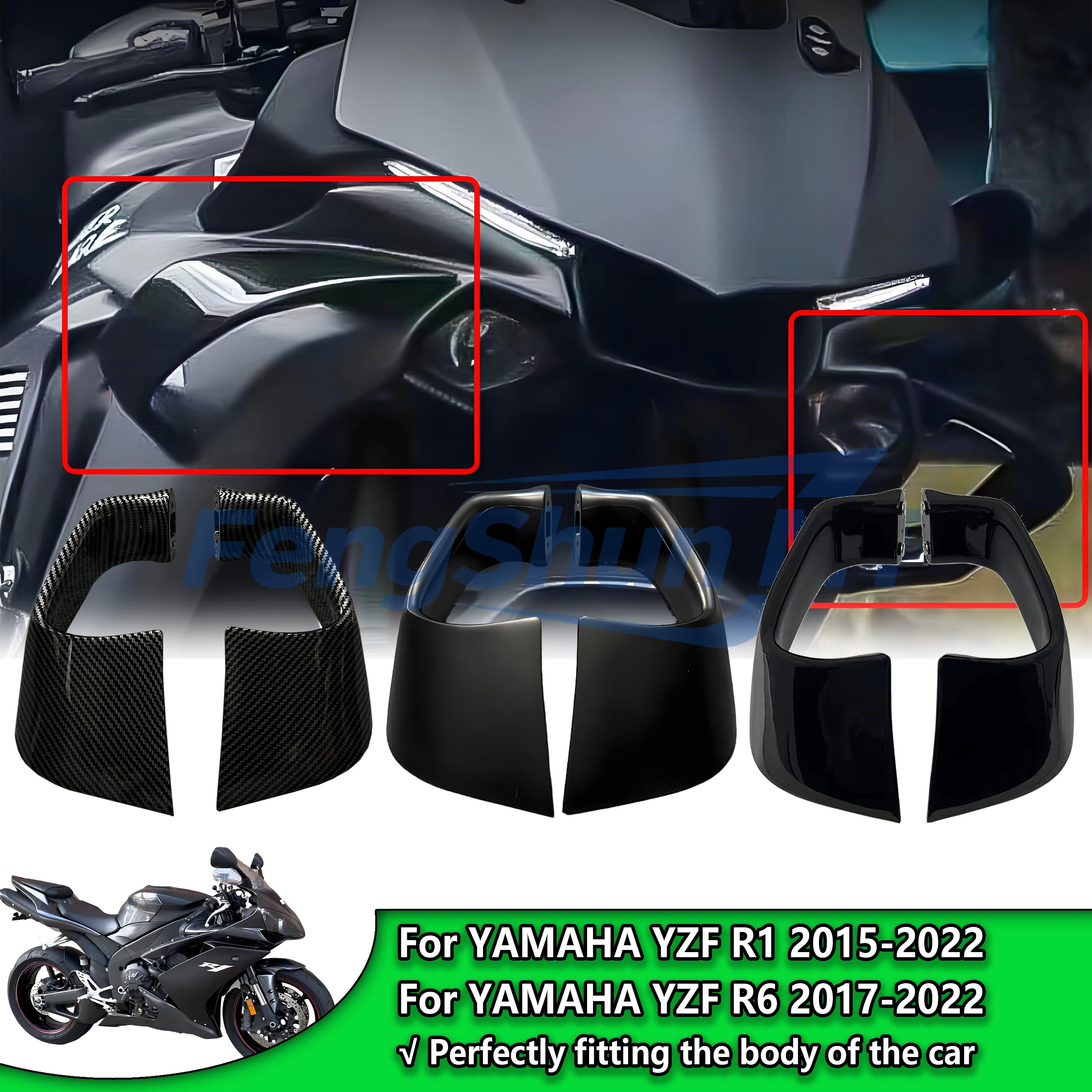 Winglet de carenado de motocicleta para Yamaha YZF R6 2016-2023 YZF-R1 2015-2017 alerón lateral aerodinámico accesorios de ala fija