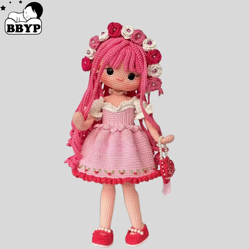 

Handmade Knitting Doll Crochet Rose Girls Crochet Dolls For Home Accessories Pattern Craft Toy Ornaments