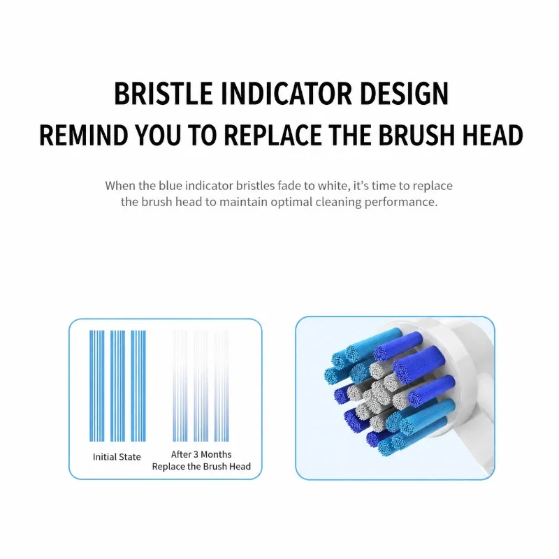 Replacement Electric Toothbrush Heads Compatible with Braun Oral-B Fit D12 D16 D100 3709 Soft Round Bristles Gentle Protection