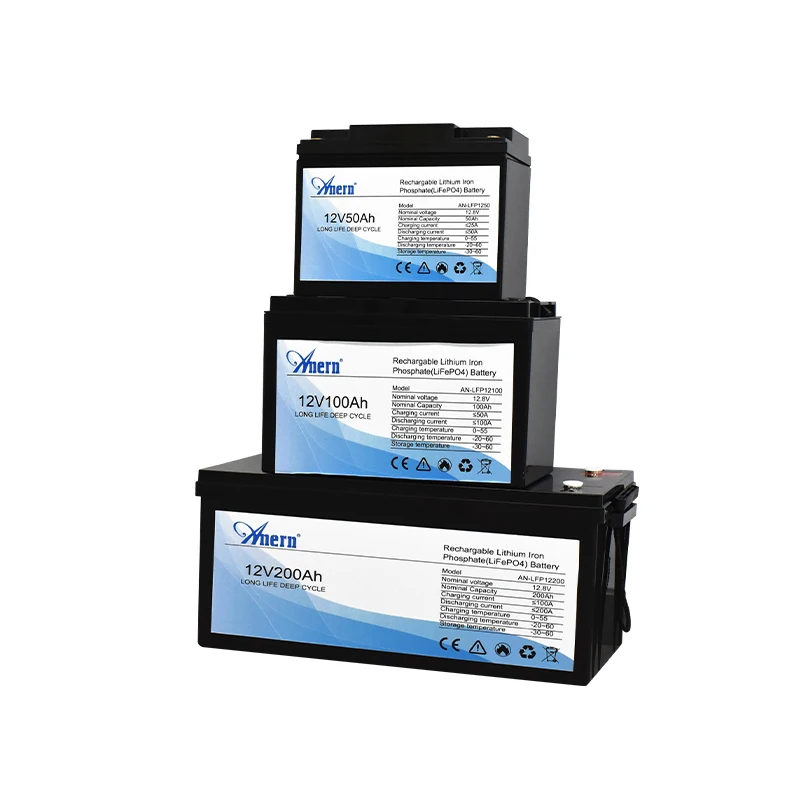 12V 200Ah 100Ah 50Ah 30Ah LiFePO4 Battery 12.8V Lithium Iron Phosphate Battery Grade A Built-in BMS US EU Fast Delivery