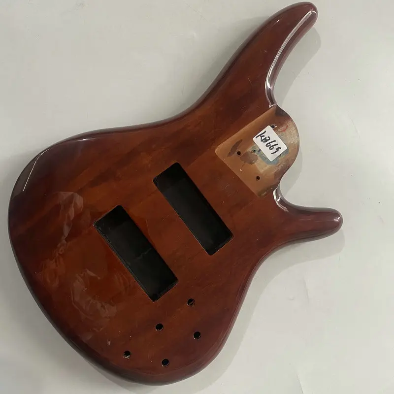 

KB669 Brown Color Solid Wood Jazz Electric Bass Unfinished JB Bass Body for DIY Surface Damages And Dirty DIY Active Bass Part