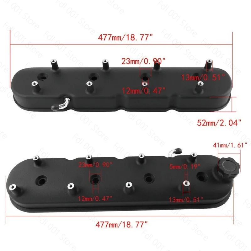 Modified Aluminum Valve Cover with Ignition Coil Mounts for GM LS1 LS2 LS3 LS6
