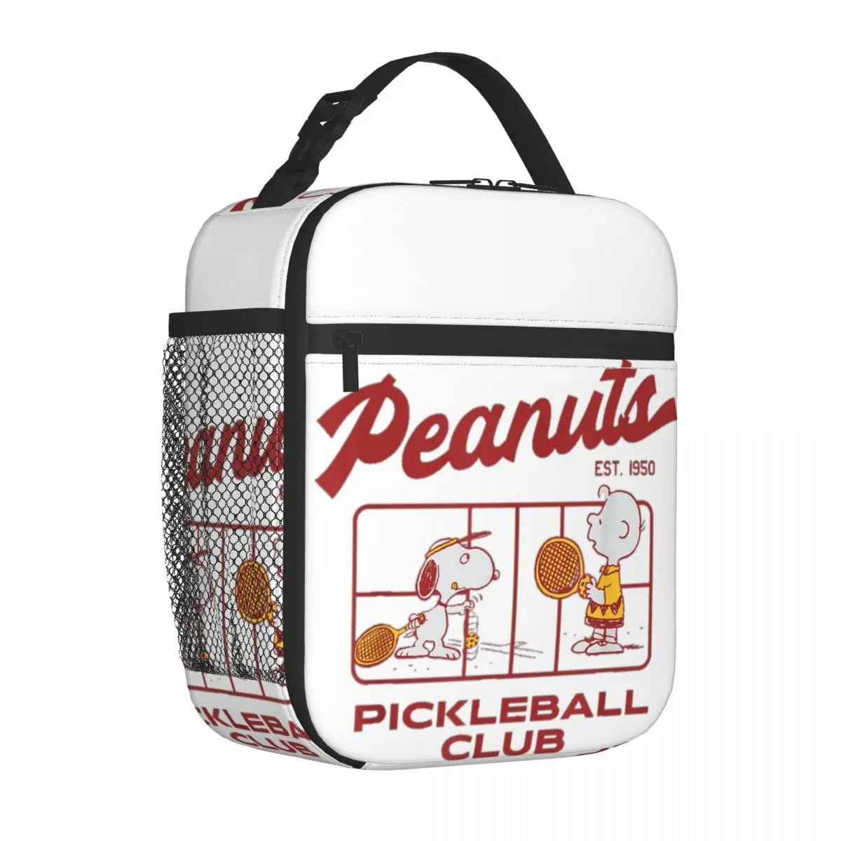 

Арахис Pickleball Club Snoopy Изолированные сумки для обеда Большой контейнер для обеда Сумка-холодильник Сумка-тоут Ланч-бокс Работа на открытом воздухе Мужчины Женщины