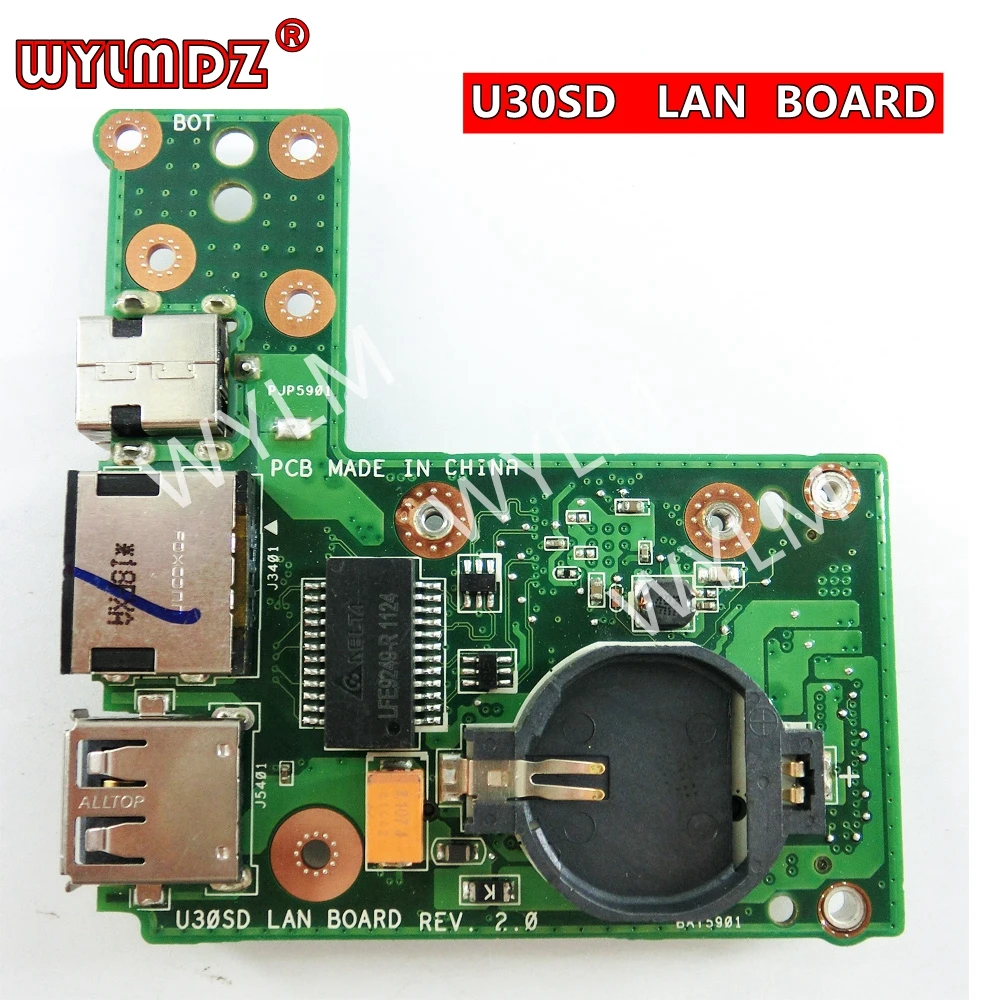 U30SD LAN BOARD REV2.0 For Asus U30S U30SD  USB Boaed Power Board 60-N3ZLA1000-C01