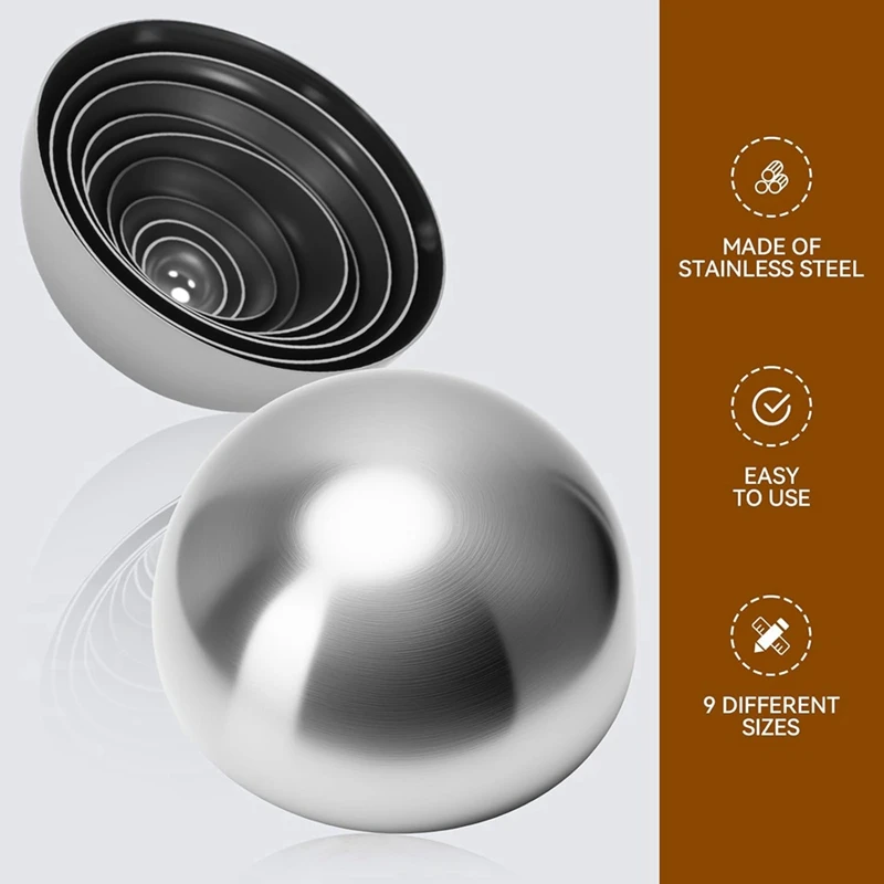 9 Sizes Stainless Steel Half Round Pottery Molds, Ceramic Top Tool, Pottery Plate Tool (Sliver) Retail