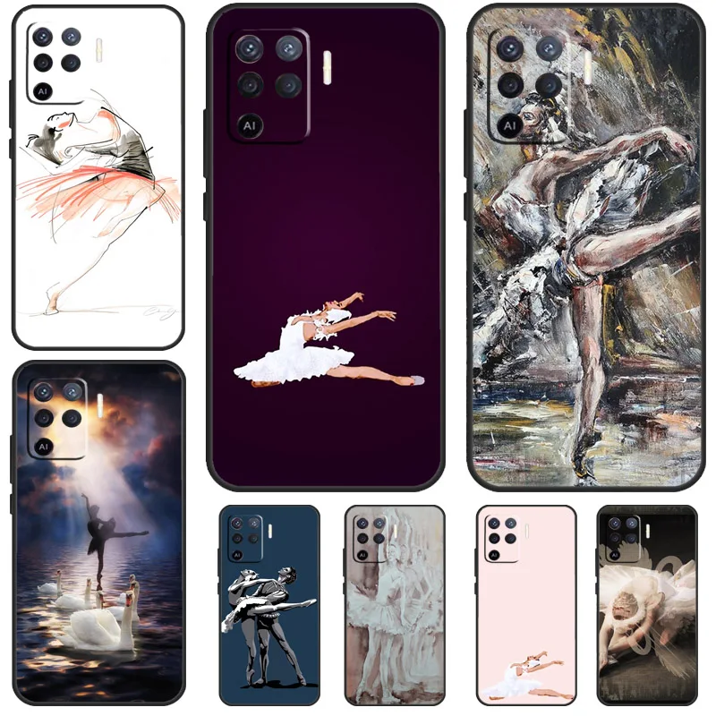 Swan Dance Ballet For OPPO A58 A78 A98 A17 A57 A77 A16 A76 A96 A74 A94 A5 A9 A15 A52 A72 A93 A53 A54S Case