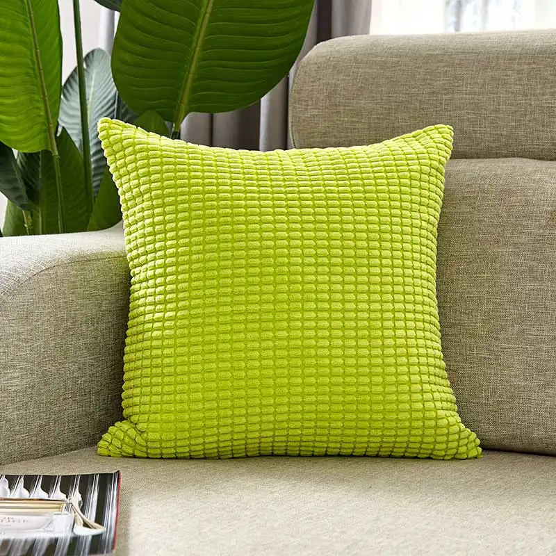 

Green Cushion Cover Pillow Cover Corduroy Straight Decorative Nordic Home All-season Pillow Cover 50x50cm Super Soft Pillowcase