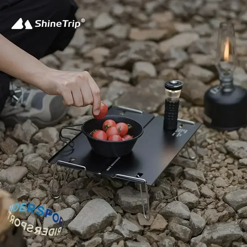 ShineTrip Outdoor Folding Table Lightweight Two Piece  Aluminium Alloy Detachable Tea Table Portable Coffee Grill