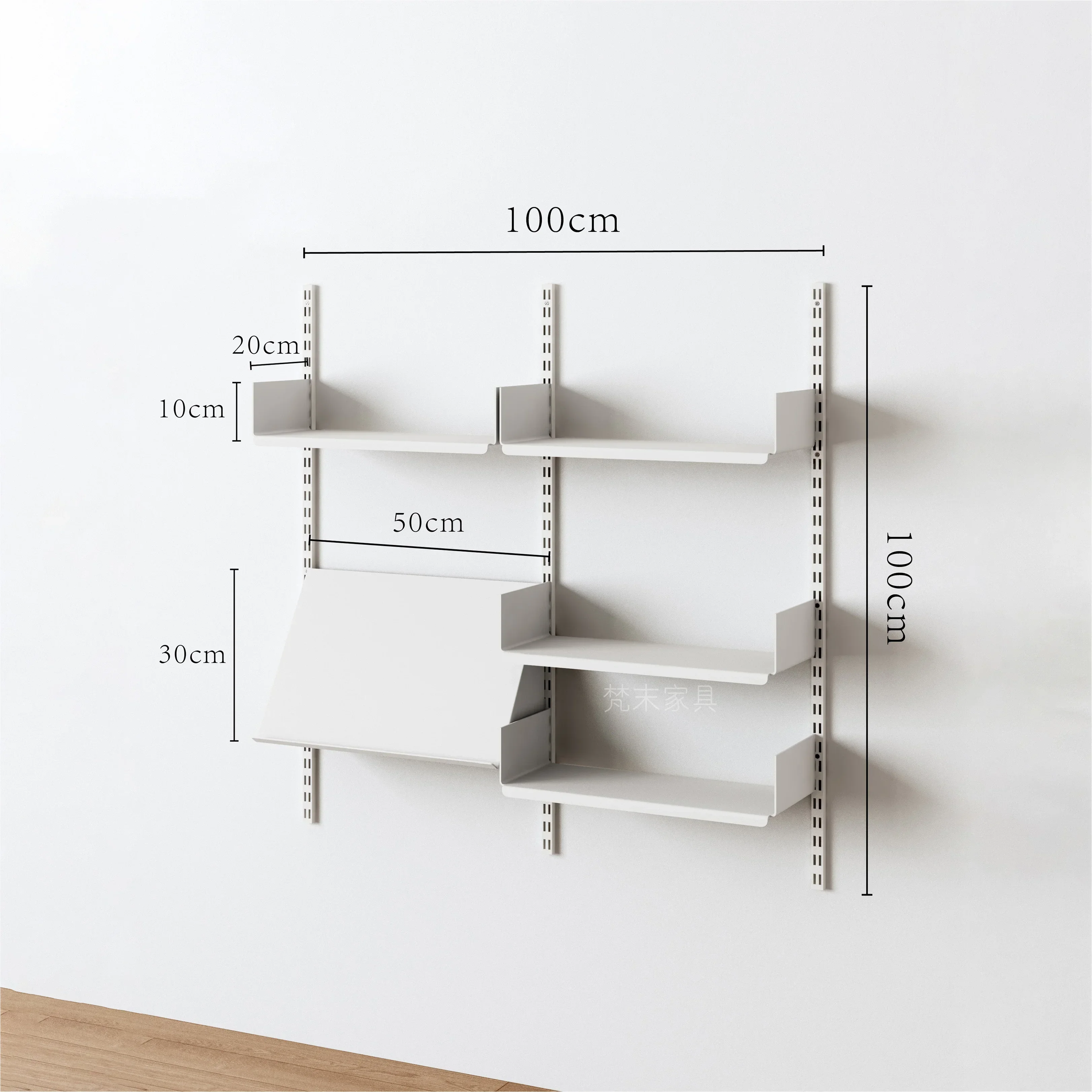 On Wall Track Bookshelf, Mounted Bookshelf, Living Room Shelf, Mounted Storage Rack