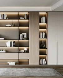 New products Customization Bookcase Material Fireproof Boards Luxury Library Furniture Bookcase Wooden  Wall Mounted Bookcase