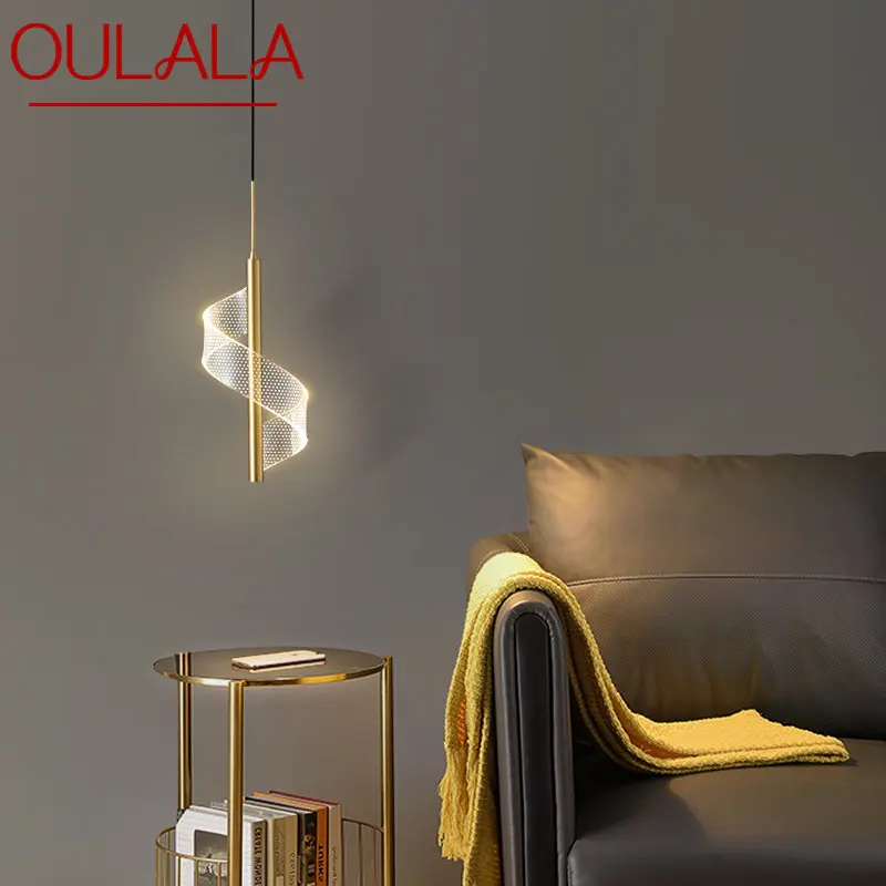 OULALA Brass Pendant Chandelier LED 3 Colors Gold Copper Hanging Lights For Modern Home Live Room Bedroom Decor