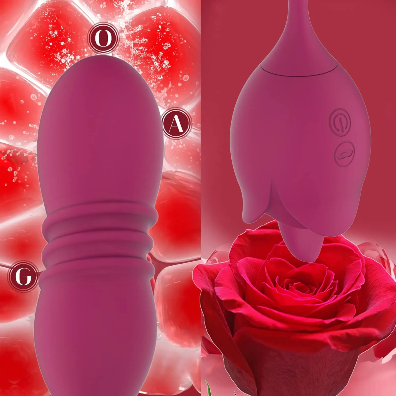 هزاز للنساء لعبة الجنس الوردي - 3 في 1 محفز الجنس الوردي البظر اللسان لعق الجة G بقعة دسار هزاز مع 9 طرق