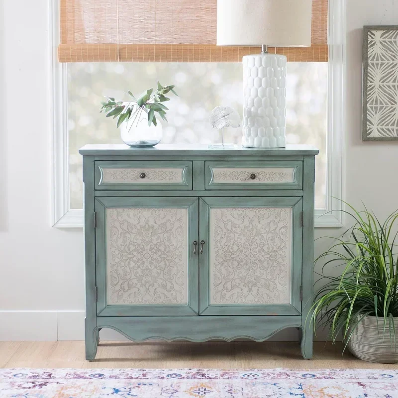 Antique Console, Blue/White