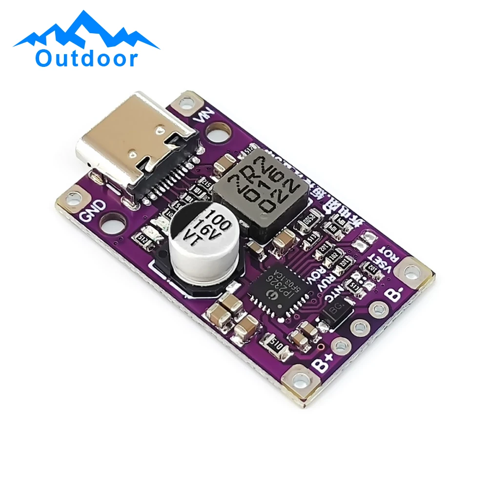 3PCS 2-3S Lithium Battery Charging Module Step-Up Power Module Li-Ion Charger Protection Board Boost Converter Board Type-C USB