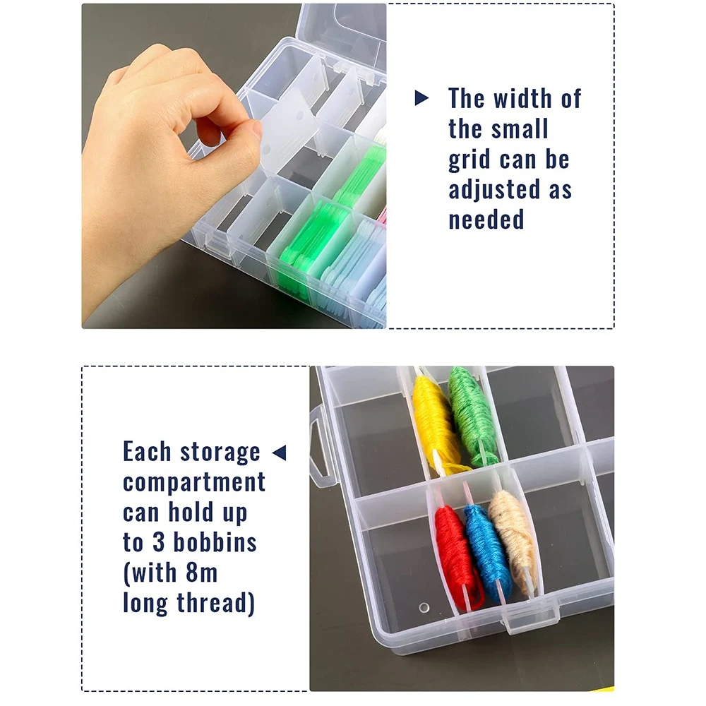152Pcs Accessories Including Embroidery Thread Bobbins Organizer Box and Floss Number Sticker