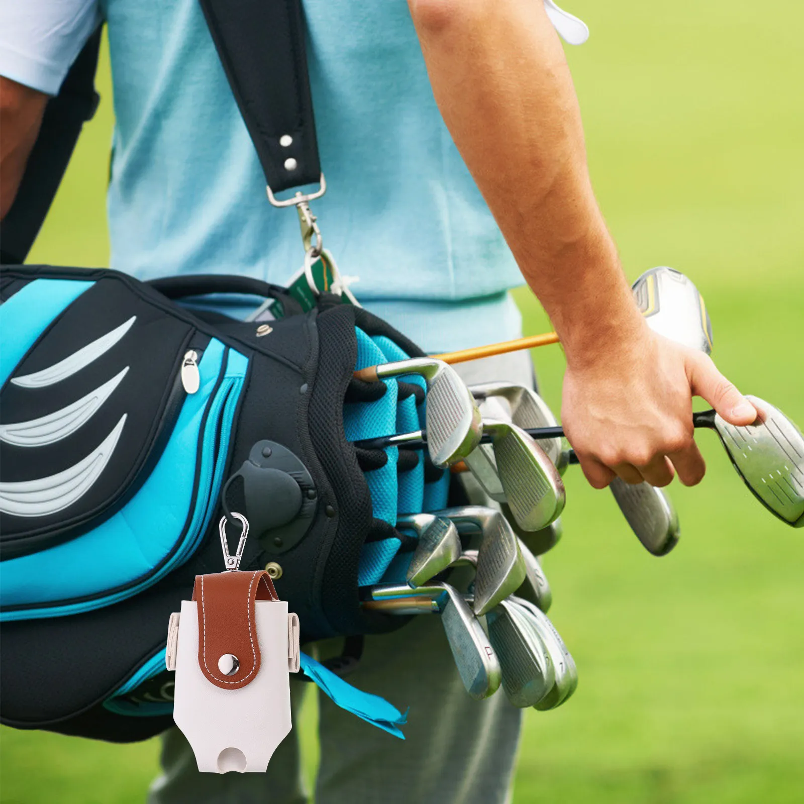 

2Pcs Golfing Ball Storage Bag Wearresistant Hanging Pouch Portable Outdoor Golfs Supplies Golf Ball Bag Golf Tee Pouch