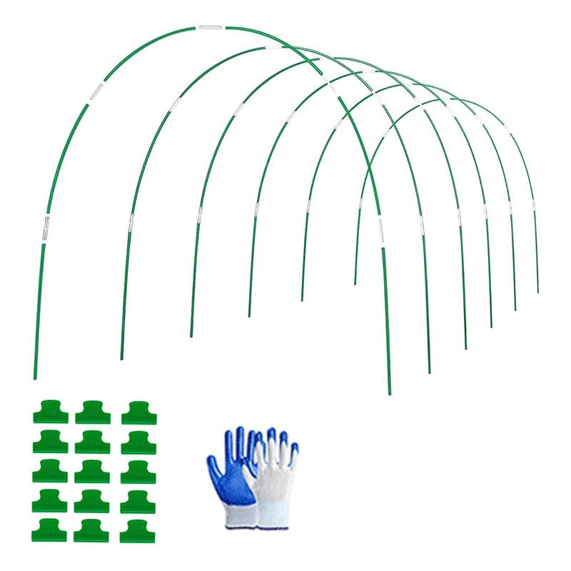 

DIY Garden Hoops 6 Sets Of 8FT Long Greenhouse Hoops Grow Tunnel, Rust-Free Fiberglass Support Hoops Frame