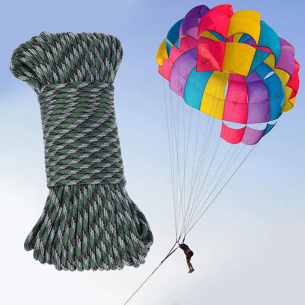 

31Meters Mountaineering Rope Durable Polyester Climbing Sling Rappelling Safety Equipment Outdoor Activities Auxiliary Cord