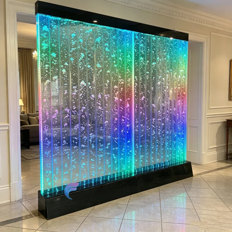custom.Acrylic LED Bubble Panel Wall Mounted Fountain Room Divider Screens Custom Size Indoor Decor