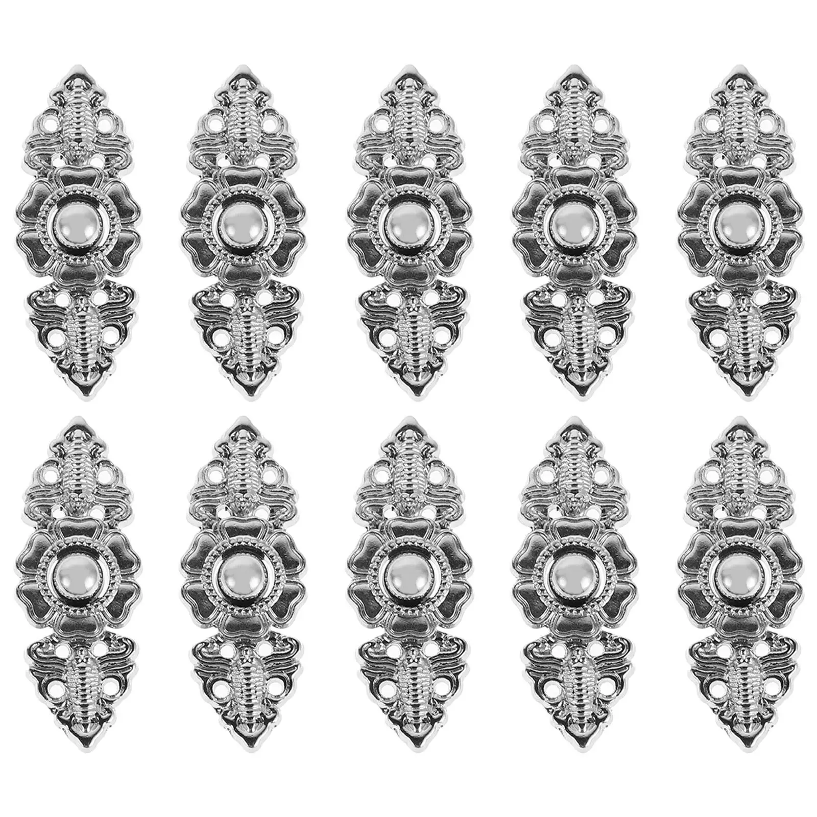 10pcs Traditional Chinese Frog Buttons for Hanfu Cheongsam Cloak Cape Scarf Metal Buckle Fasteners Accessories