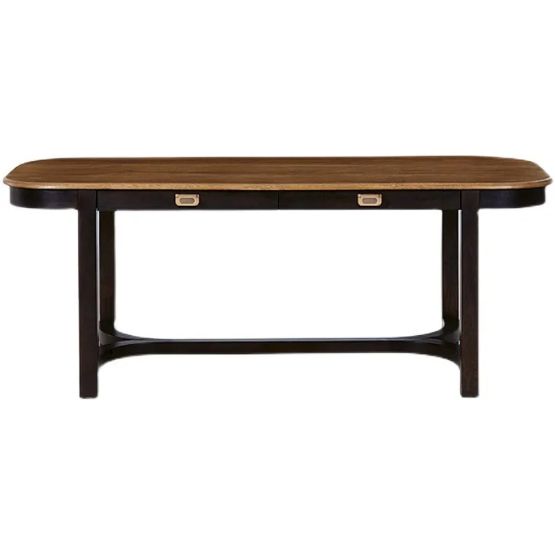 

Nordic retro long dining table, Roman column special-shaped log wabi-sabi oval, medieval simple dining table