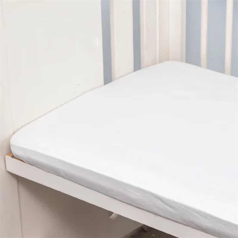 

Однотонная дышащая мягкая простыня на резинке для детской кроватки, универсальная для всех сезонов