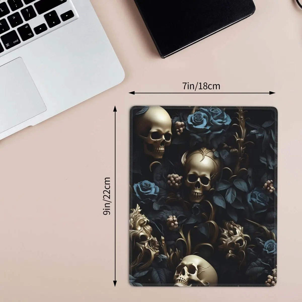 Horror Gothic Skeleton Death Skull Mouse Pad Computer Keyboard Mouse Mat Gaming PC Laptop Desk Mat Office Accessories
