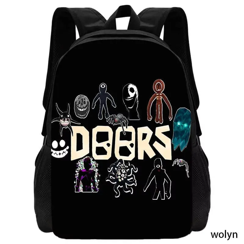 

Школьные сумки с принтом дверей Mochila для мальчиков и девочек, детский рюкзак с героями мультфильмов, детские сумки с аниме-играми, лучший подарок для маленьких мальчиков