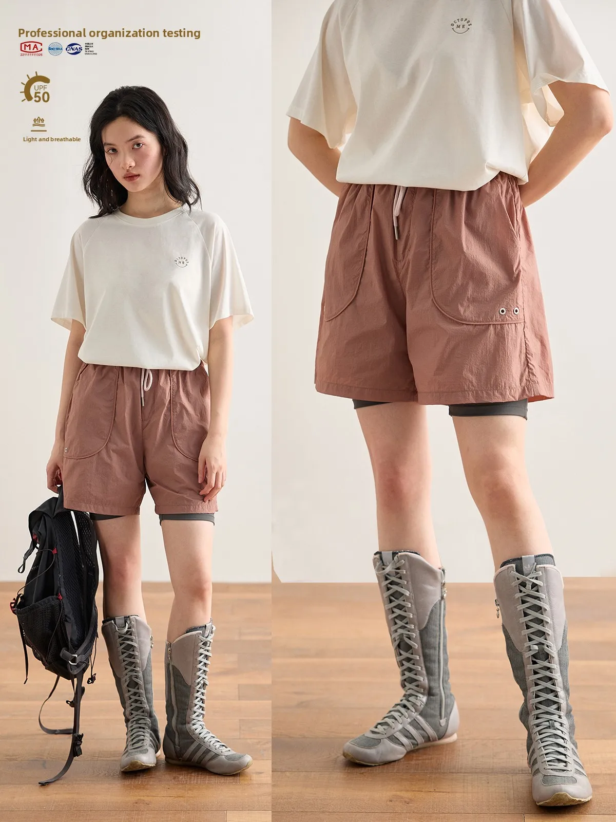 

Женские летние спортивные шорты Octopusme Casual Quick Dry, легкие, 5 дюймов, с завязками на талии, с несколькими карманами