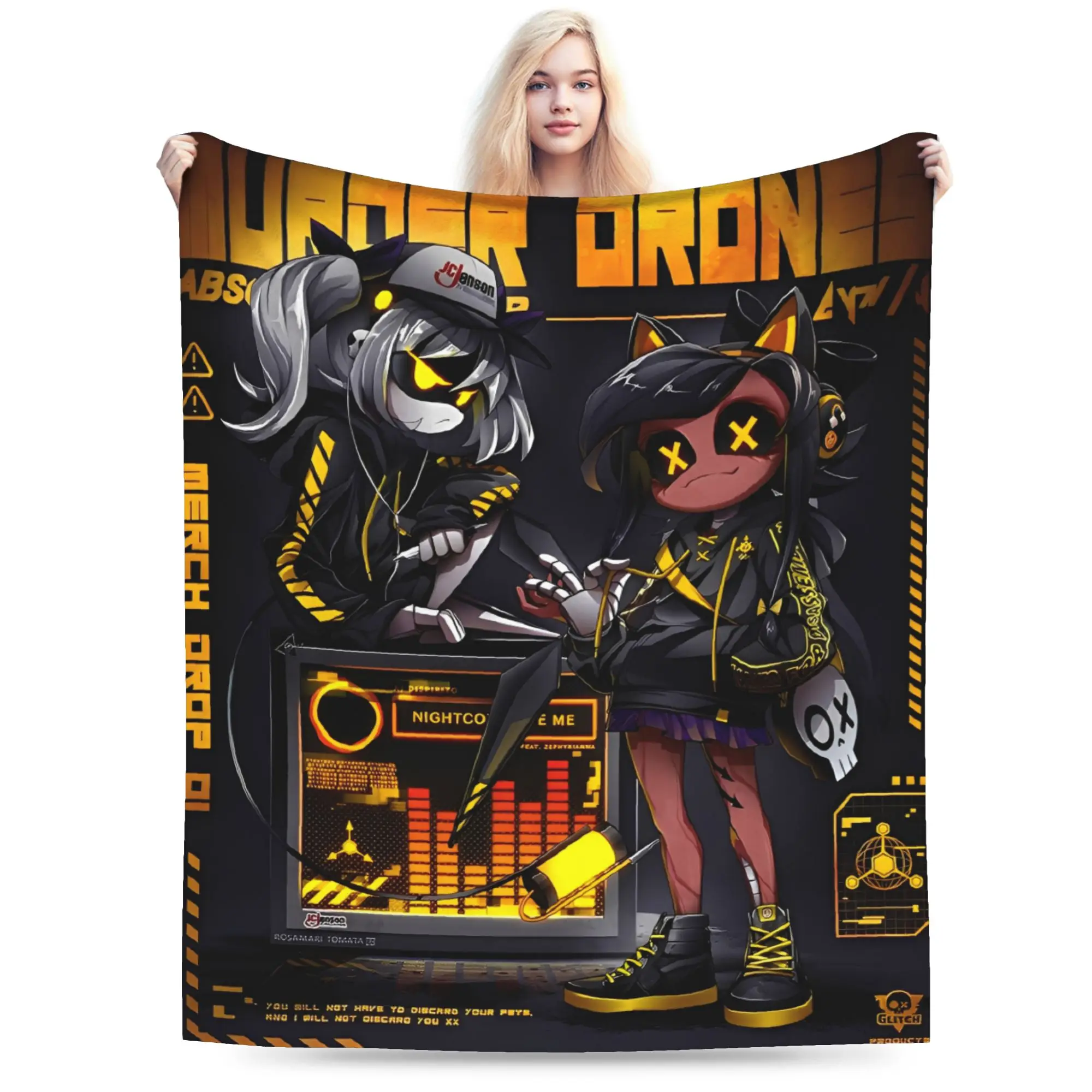 Anime Murder Drones Blanket  Warm Soft Fluffy Plush Throw Blanket For Outdoor Picnic Flannel Bedspread Bed Cover