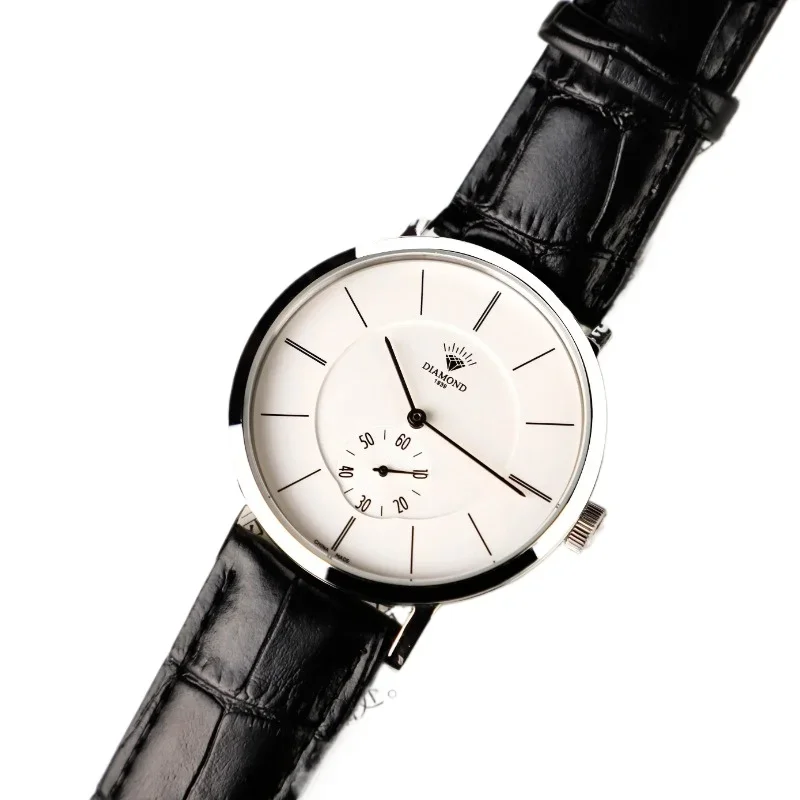 Shanghai Diamond brand watch large dial Bauhaus extremely simple manual mechanical watch clockwork through the bottom fashion