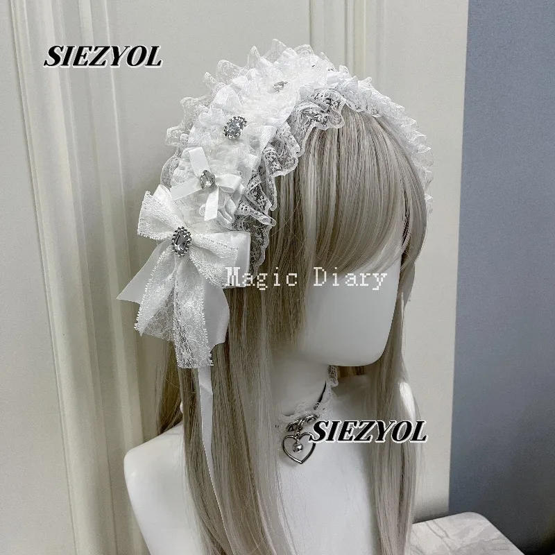 2026 New Japanese Style Subculture Headband Lolita Sweet and Cute Girl Kawaii Headwear Solid Color Bow Lace Hair Accessories