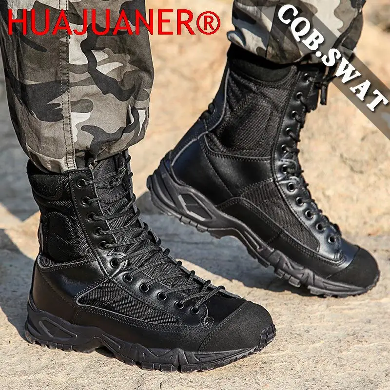 New Sport Army Men Combat Tactical Boots Outdoor Hiking Desert Leather Ankle Boots Male Combat Shoes Botas Hombre