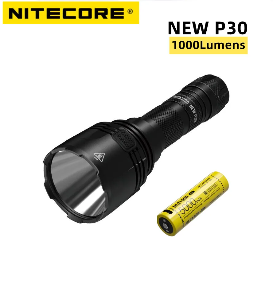 NITECORE NEW P30 Flashlight Rechargeable Lamp XP-L 1000 Lumen Spotlight Beam Distane LED Torch Rescue Light Searchlight Lantern