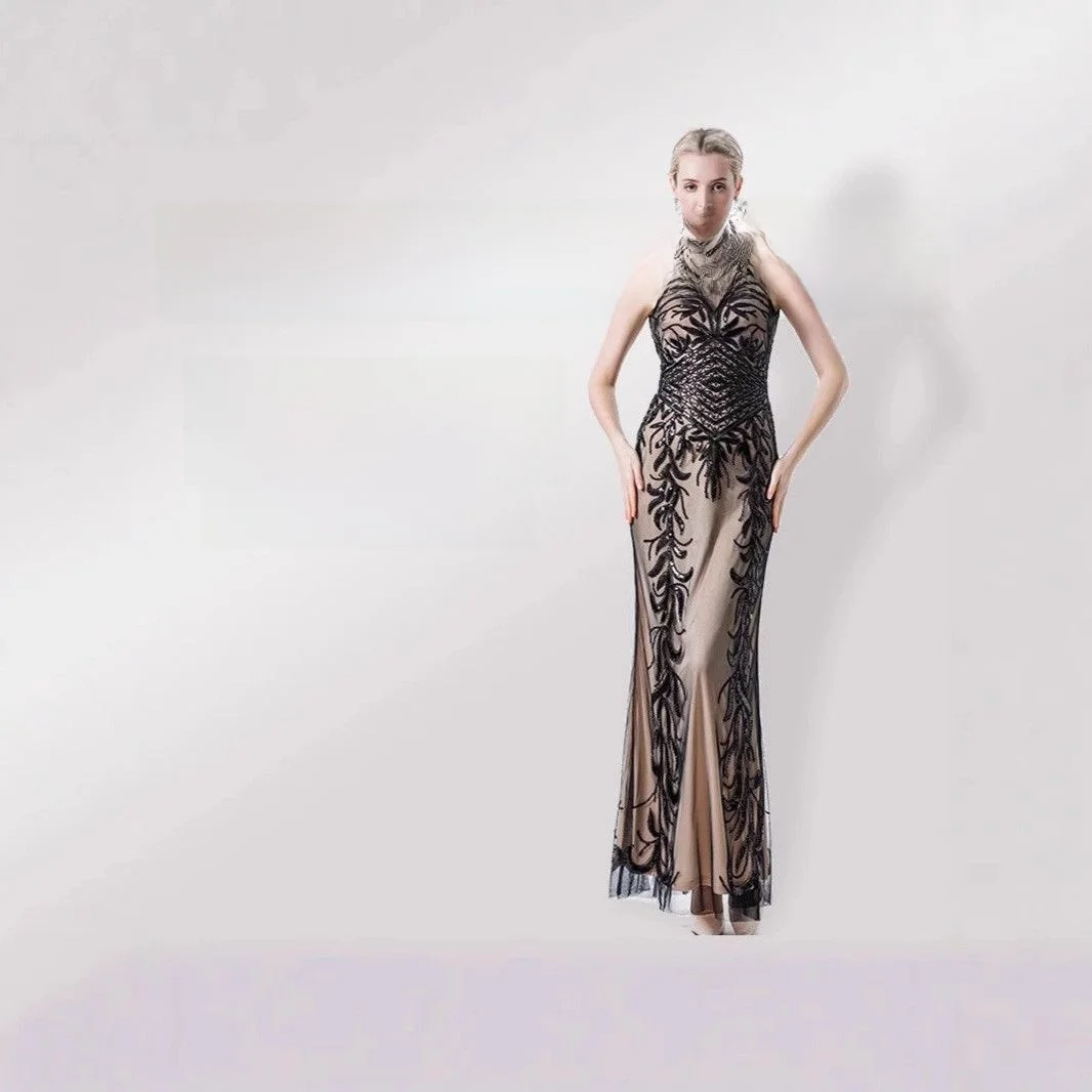 

iny Sequin Deep V Slim Long Dr Evening Stage Dance New Sle Costume Glittering Ball Gown Ele Faionable Women's Dr