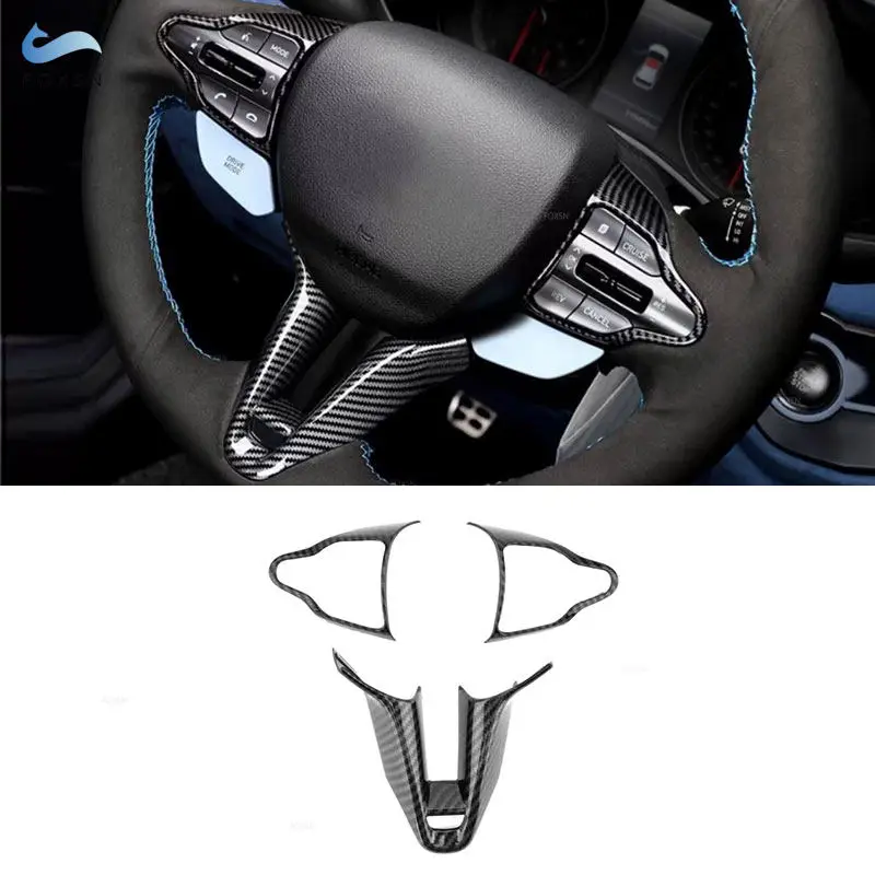

3 шт. декоративные накладки на панель руля из ABS-пластика для Hyundai Veloster JS N 2019-2023, i30 N 2017-2023, CN7 N 2021-2025