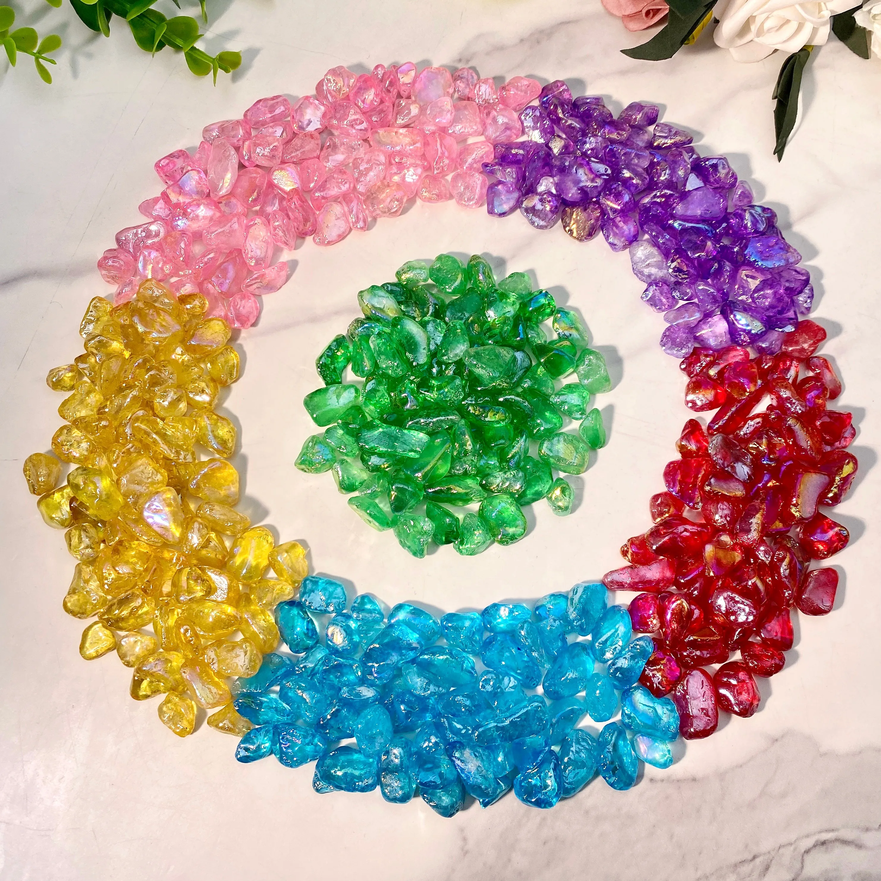 Random 50g/100g High Quality Aura Clear Quartz Chips Decoration Natural Crystal Raw Stone, Birthday Gift, Scene Decoration.
