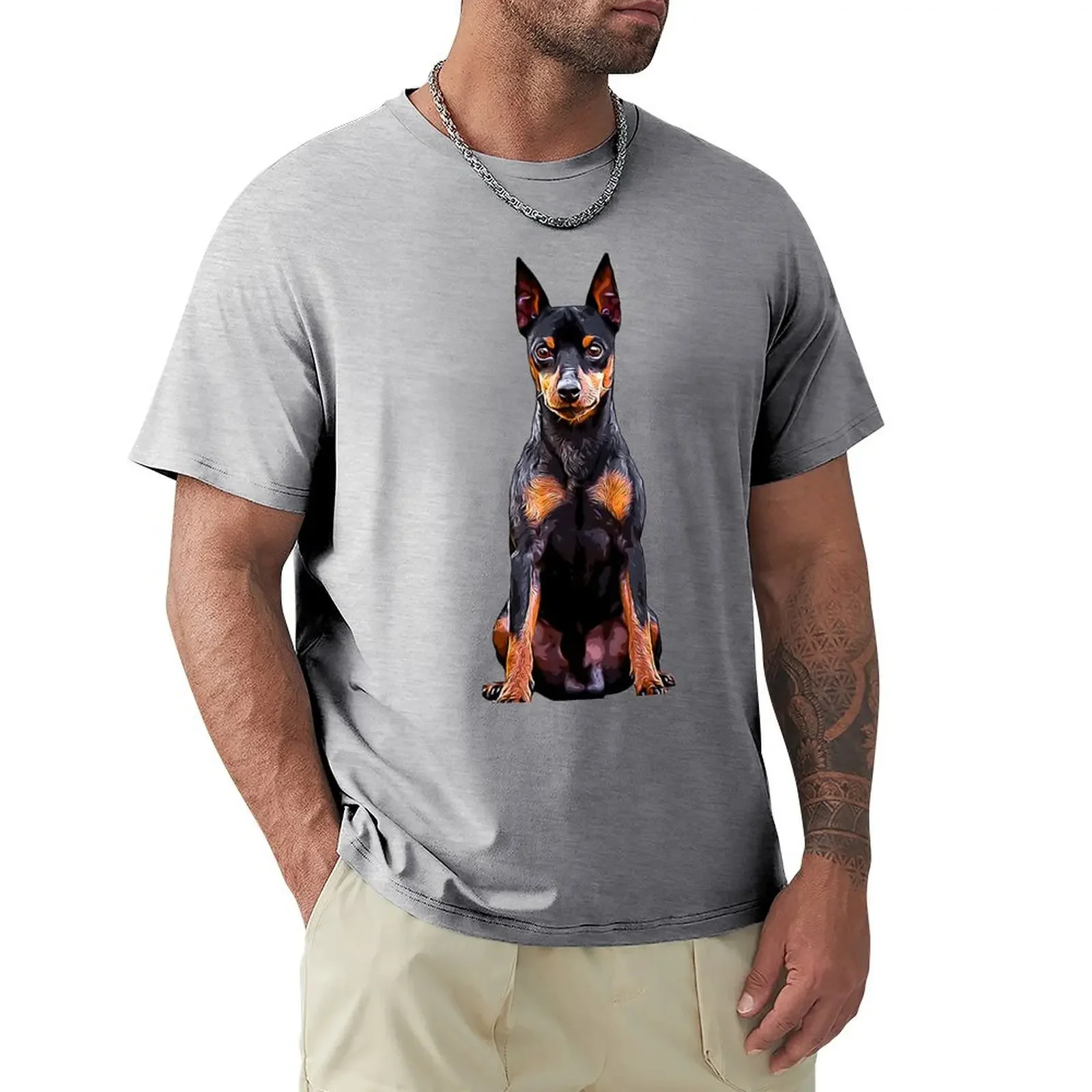 Miniature Pinscher Toy Black and Tan Cute Puppy Dog T-shirt new edition boys animal print mens t shirts