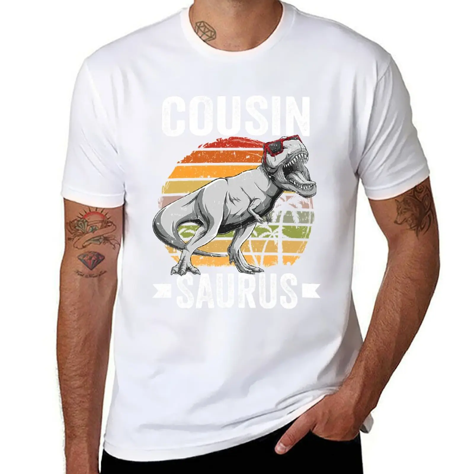 

Cousin Saurus Dinosaur Cousinsaurus Family Matching T Rex T-Shirt man t shirt cotton man t shirt heavy cotton T-Shirt
