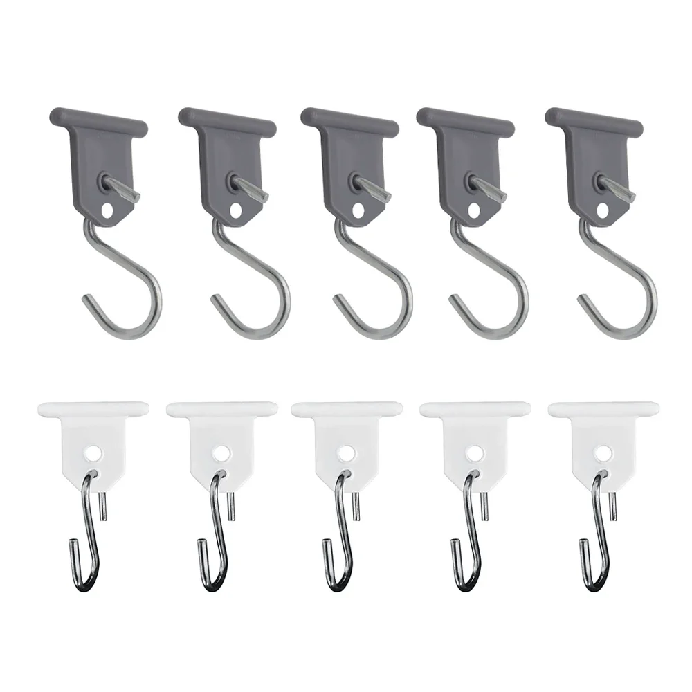 10 Sets Camping Awning Hooks for Caravan Camper Hanging Accessories RV Tent Light Clothes Hangers With Holes S Shaped Hook